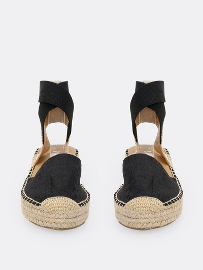 Elastic<b style="color:White;"><font size="1"> -</font></b>Straps<b style="color:White;"><font size="1"> -</font></b>Jute Wrapped Flatform Sandals