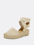 Elastic<b style="color:White;"><font size="1"> -</font></b>Straps<b style="color:White;"><font size="1"> -</font></b>Jute Wrapped Flatform Sandals