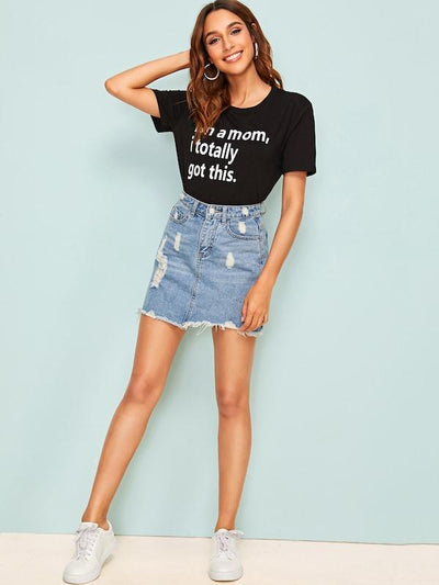 Neon<b style="color:White;"><font size="1"> -</font></b>Orange Slogan Print Tee