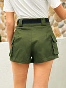 Dual<b style="color:White;"><font size="1"> -</font></b>Pocket Self Waist Utility Shorts