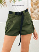 Dual<b style="color:White;"><font size="1"> -</font></b>Pocket Self Waist Utility Shorts