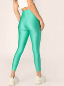 Button<b style="color:White;"><font size="1"> -</font></b>Front<b style="color:White;"><font size="1"> -</font></b>Neon Blue Crop Leggings