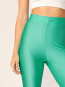 Button<b style="color:White;"><font size="1"> -</font></b>Front<b style="color:White;"><font size="1"> -</font></b>Neon Blue Crop Leggings