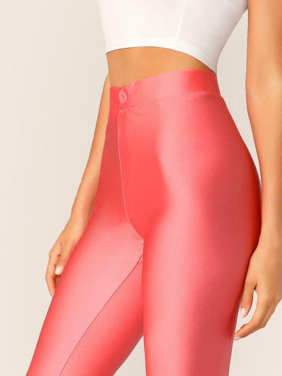 Button<b style="color:White;"><font size="1"> -</font></b>Front<b style="color:White;"><font size="1"> -</font></b>Neon Blue Crop Leggings