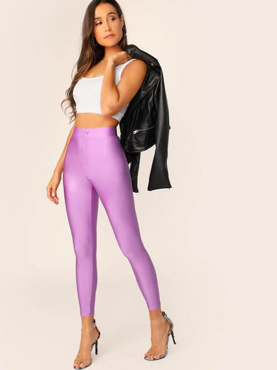 Button<b style="color:White;"><font size="1"> -</font></b>Front<b style="color:White;"><font size="1"> -</font></b>Neon Blue Crop Leggings