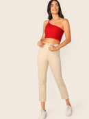 One<b style="color:White;"><font size="1"> -</font></b>Shoulder Rib-knit Top