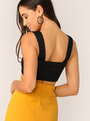 Rib<b style="color:White;"><font size="1"> -</font></b>Knit Crop Fitted Top