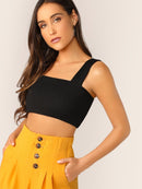 Rib<b style="color:White;"><font size="1"> -</font></b>Knit Crop Fitted Top