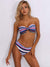 Scallop<b style="color:White;"><font size="1"> -</font></b>Trim<b style="color:White;"><font size="1"> -</font></b>Bandeau & Colorblock Striped Bikini