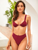 Underwired<b style="color:White;"><font size="1"> -</font></b>Top<b style="color:White;"><font size="1"> -</font></b>With High Waist Bikini Set