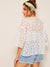 Drop<b style="color:White;"><font size="1"> -</font></b>Shoulder Embroidered Mesh Kimono