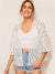 Drop<b style="color:White;"><font size="1"> -</font></b>Shoulder Embroidered Mesh Kimono