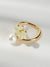 Faux<b style="color:White;"><font size="1"> -</font></b>Pearl<b style="color:White;"><font size="1"> -</font></b>& Flower Decor Ring 1pc