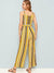 Striped<b style="color:White;"><font size="1"> -</font></b>Belted Wide Leg Jumpsuit