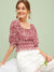 Ditsy<b style="color:White;"><font size="1"> -</font></b>Floral<b style="color:White;"><font size="1"> -</font></b>Frill Trim Shirred Crop Blouse