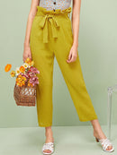 Paperbag<b style="color:White;"><font size="1"> -</font></b>Waist Belted Textured Pants