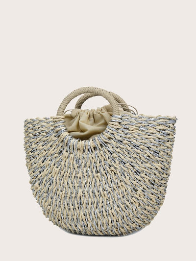 Moon<b style="color:White;"><font size="1"> -</font></b>Shaped Woven Tote Bag