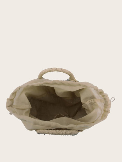 Moon<b style="color:White;"><font size="1"> -</font></b>Shaped Woven Tote Bag