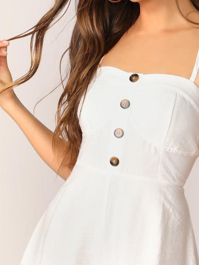 Crisscross<b style="color:White;"><font size="1"> -</font></b>Back<b style="color:White;"><font size="1"> -</font></b>Button Front Cami Romper