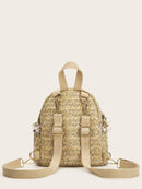 Faux<b style="color:White;"><font size="1"> -</font></b>Pearl Decor Braided Backpack