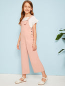 Girls<b style="color:White;"><font size="1"> -</font></b>Pocket<b style="color:White;"><font size="1"> -</font></b>Patched Wide Leg Overalls