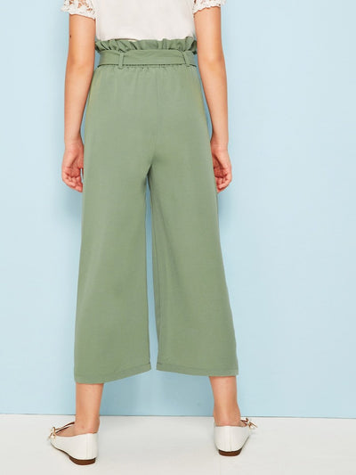 Girls<b style="color:White;"><font size="1"> -</font></b>Paperbag<b style="color:White;"><font size="1"> -</font></b>Waist Buckle Belted Palazzo Pants