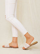 Scalloped<b style="color:White;"><font size="1"> -</font></b>Trim Open Toe Sliders