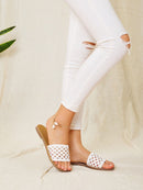 Scalloped<b style="color:White;"><font size="1"> -</font></b>Trim Open Toe Sliders