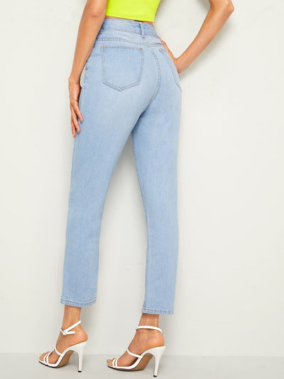 Bleach<b style="color:White;"><font size="1"> -</font></b>Wash Crop Jeans