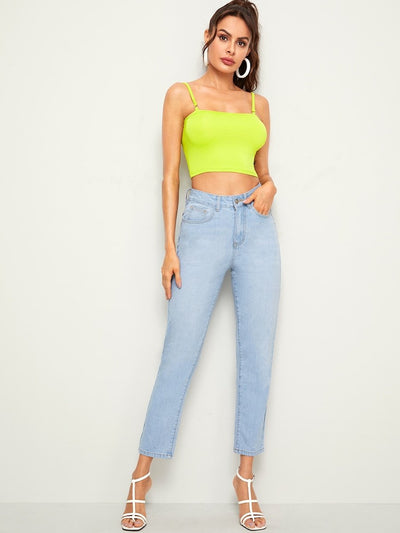 Bleach<b style="color:White;"><font size="1"> -</font></b>Wash Crop Jeans