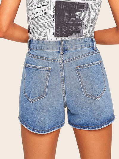 Pocket<b style="color:White;"><font size="1"> -</font></b>Detail Denim Shorts