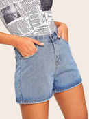 Pocket<b style="color:White;"><font size="1"> -</font></b>Detail Denim Shorts