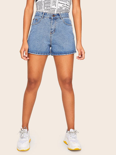 Pocket<b style="color:White;"><font size="1"> -</font></b>Detail Denim Shorts