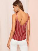 Double<b style="color:White;"><font size="1"> -</font></b>V Striped Cami Top