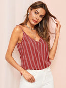 Double<b style="color:White;"><font size="1"> -</font></b>V Striped Cami Top