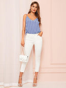 Double<b style="color:White;"><font size="1"> -</font></b>V Striped Cami Top