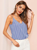 Double<b style="color:White;"><font size="1"> -</font></b>V Striped Cami Top