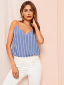 Double<b style="color:White;"><font size="1"> -</font></b>V Striped Cami Top