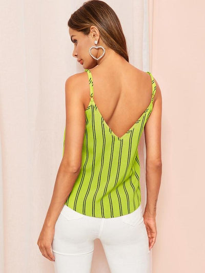 Double<b style="color:White;"><font size="1"> -</font></b>V Striped Cami Top