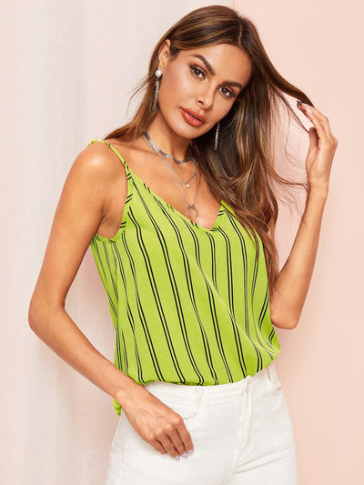 Double<b style="color:White;"><font size="1"> -</font></b>V Striped Cami Top