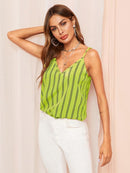 Double<b style="color:White;"><font size="1"> -</font></b>V Striped Cami Top