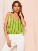 Double<b style="color:White;"><font size="1"> -</font></b>V Striped Cami Top