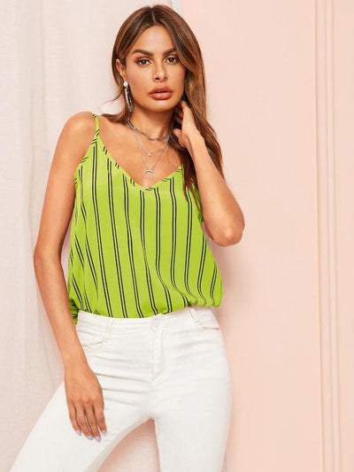 Double<b style="color:White;"><font size="1"> -</font></b>V Striped Cami Top