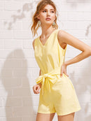 Tie<b style="color:White;"><font size="1"> -</font></b>Front Solid Romper