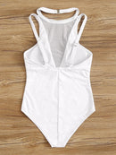 Plunging<b style="color:White;"><font size="1"> -</font></b>Mesh<b style="color:White;"><font size="1"> -</font></b>Insert One Piece Swimwear