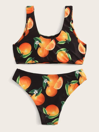 Random<b style="color:White;"><font size="1"> -</font></b>Orange<b style="color:White;"><font size="1"> -</font></b>Print<b style="color:White;"><font size="1"> -</font></b>Tank Top With Panty Bikini Set
