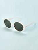 Two<b style="color:White;"><font size="1"> -</font></b>Tone Round Lens Sunglasses