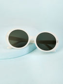 Two<b style="color:White;"><font size="1"> -</font></b>Tone Round Lens Sunglasses