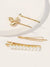 Faux<b style="color:White;"><font size="1"> -</font></b>Pearl<b style="color:White;"><font size="1"> -</font></b>& Leaf Detail Hairpin 4pcs