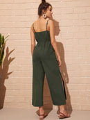 Side<b style="color:White;"><font size="1"> -</font></b>Split Drawstring Waist Cami Jumpsuit